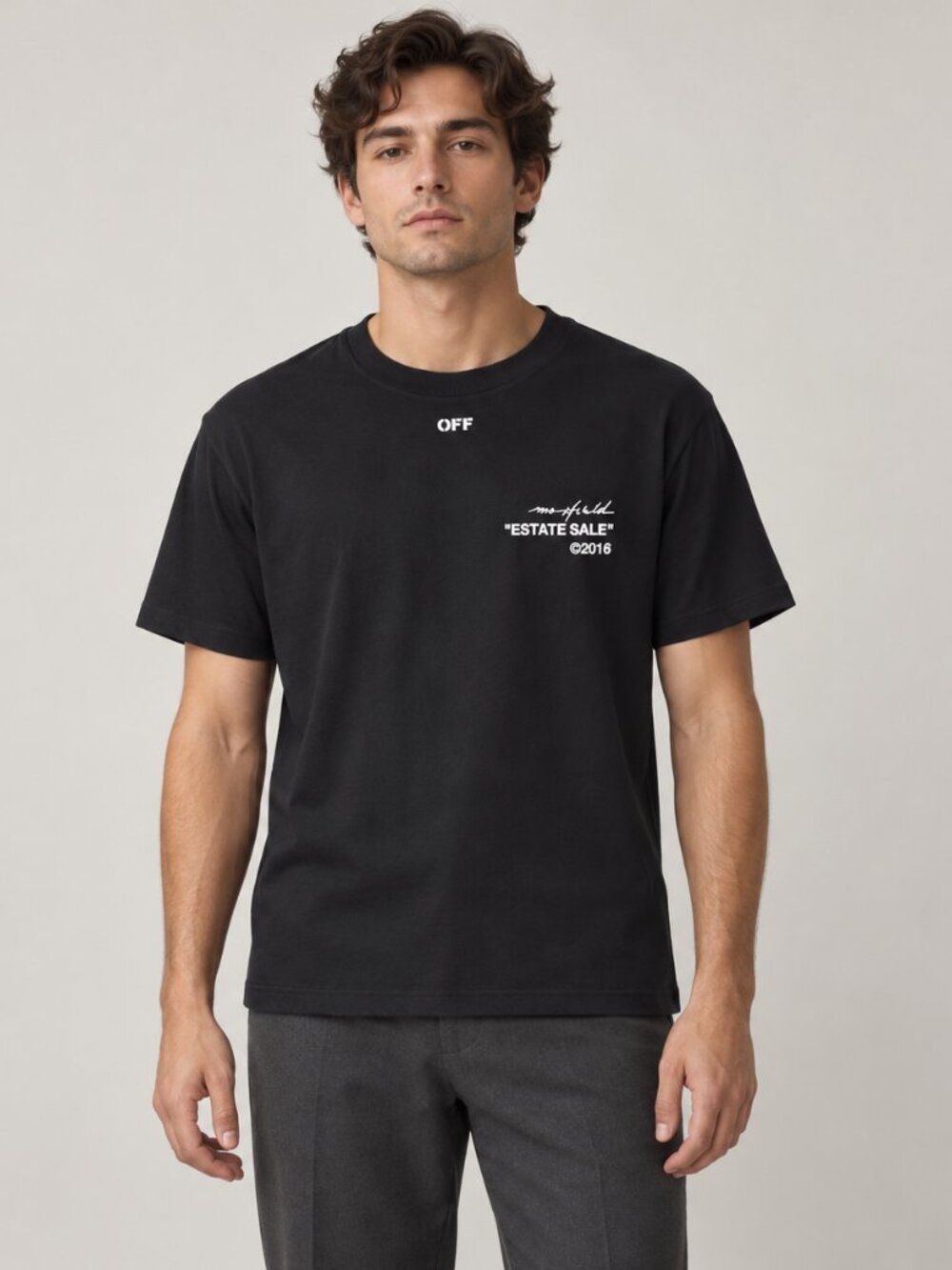 Off-White Black 'ESTATE SALE' Graphic Short Sleeve Tee